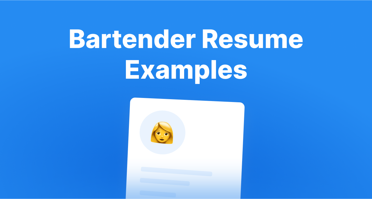 bartender resume examples