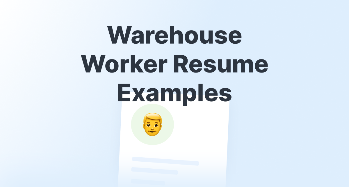 warehouse worker resume examples